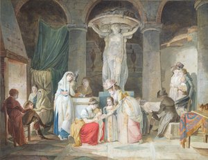 Travellers greeted by peasants in Italy